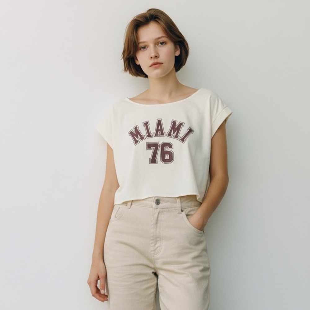 Hollister White Miami 76 Tee